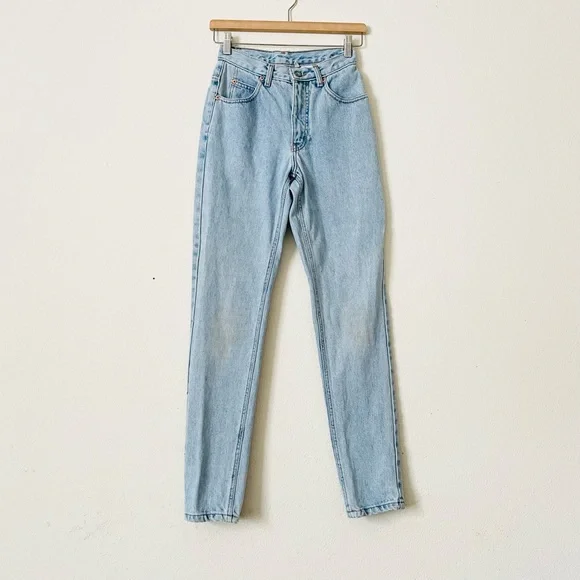 Vintage CK Calvin Klein SIZE 4 blue high rise tapered jeans - Picture 4 of 10